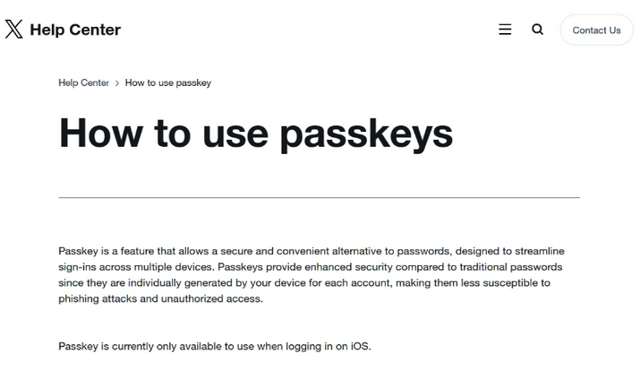 乌苏苹果维修店铺分享iOS用户如何通过通行密钥(Passkey)登录 